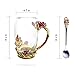 POSTWAVE Glass Tea Cup Coffee Mugs with Handmade Rose Flower Butterfly, Birthday Gifts For Women, Unique Gifts For Mon Wife Grandma Wedding Anniversary Christmas (Rose-Tall)