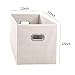 MAX Houser 6 Pack Foldable Fabric Storage Bins with Handles - Ideal for Closet Organization, Bedroom and Nursery（ Beige, 12