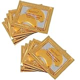 Collagen Eye Mask ❤️ 24k Gold Crystal Gel Eye Pads for Dark Circles, Puffiness, Anti-aging Wrinkle Eye Treatment (A 10 Pair)
