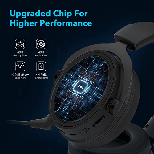 NUBWO Wireless Gaming Headset,2.4GHz & Bluetooth 5.3 Technology with Noise-Canceling Microphone, Stereo Sound, Compatible with PC, PS5, PS4, Mac, Switch, 3.5mm Wired Mode for Xbox Series