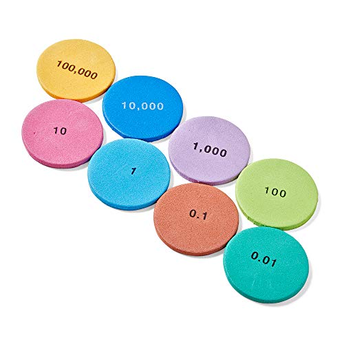hand2mind Soft Foam Place Value Disks 8 Values, Counting Chips for Kids