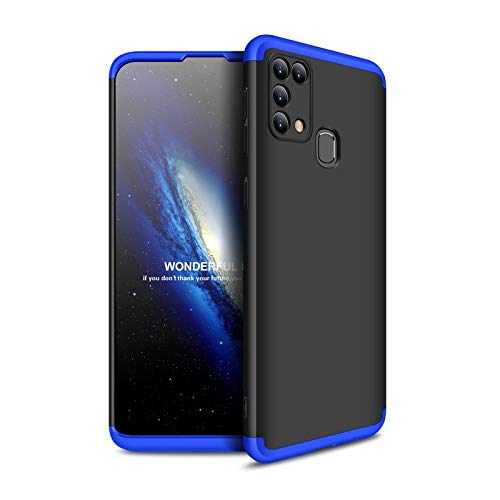Mobikit Back Cover for Samsung Galaxy M31 3-in-1 360 Full Body Protection Double Dip Matte Hard Back Case (Blue & Black)