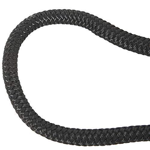 image for NovelBee 3/8 Inch X 50 Feet Double Braid Nylon Anchor Line with Stainl