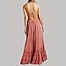 R.Vivimos Womens Summer Boho Sexy Backless Long Dresses (X-Large, Pink)