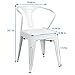 Furmax Metal Dining Chair Tolix Style Indoor Outdoor Use Stackable Chic Dining Bistro Cafe Side Metal Chairs (White)