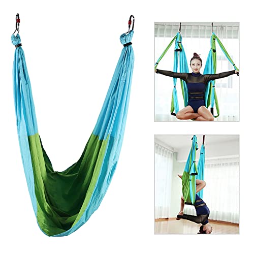 Anti Gravity Aerial Yoga Hammock, Fabrics Material, Aerial Yoga Sling Anti Gravity Yoga Hammock Swing Chair and Yoga Hammock, Yoga Swing (Sky blue and fruit green)