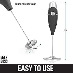 Milk Boss Mighty Milk Frother Handheld Whisk Mixer