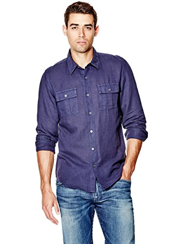 Guess Mens Walker Long Sleeve Military Slim Fit Shirt Desertcart