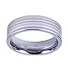 Three Keys Jewelry 6mm 8mm Hammered Facet Brushed Tungsten Wedding Ring wth Rose Gold Stripe Wedding Band