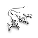 925 Oxidized Sterling Silver 3-D Poodle Dog Pet Lover Dangle Hook Earrings 1.1