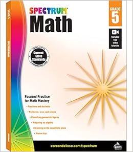 Amazon - Spectrum 5th Grade Math Workbook, Fractions, Decimals, Algebra ...