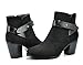 DREAM PAIRS Women's Stylish Ankle Side Zipper Belted Chunky Stacked Heel Fur Interior Booties