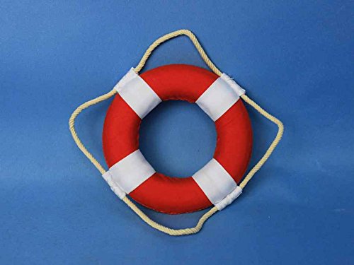 Vibrant-Red-Decorative-Lifering-With-White-Bands-6-Life-Preserver-Decoration Vibrant-Red-Decorative-Lifering-With-White-Bands-6-Life-Preserver-Decoration