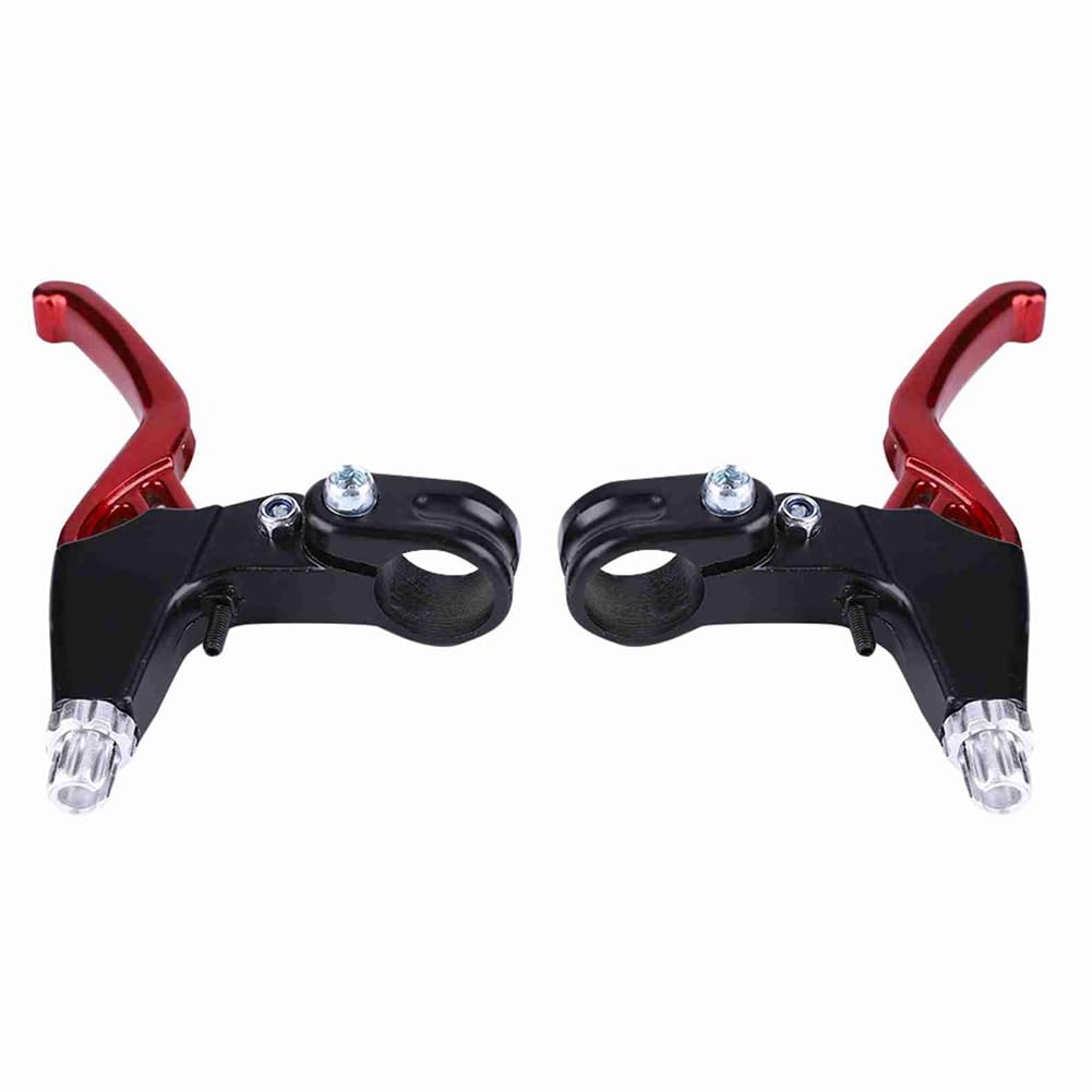 Majatou 1 Pair Bike Brake Levers, Aluminum Alloy Handlebar Brake Levers, Bike Cycling Brake Level Handles Lever for Most, Road Bike, Mountain Bike 2.2cm Diameter (Red)