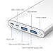 EIUE External Battery,2 USB Outputs Portable Charger Power Bank with Type C Input,Aluminum Shell, Intelligent Charging Tech for iPhone, iPad and Android Devices