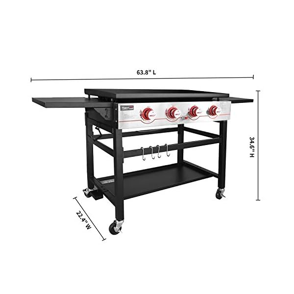 Royal-Gourmet-GB4000-36-inch-4-Burner-Flat-Top-Propane-Gas-Grill-Griddle-for-BBQ-Camping-Black