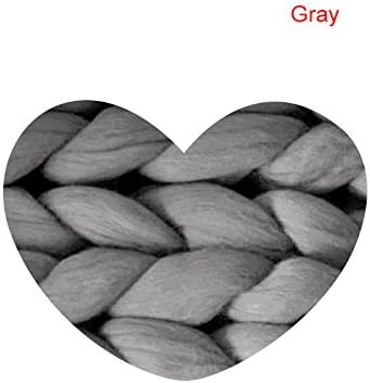 New Art Craft Sewing Super Bulky Chunky Wool Roving Yarn Arm DIY Knitting Felting 2.2lb Gray