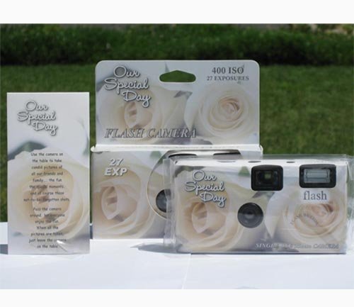 10パックエレガントローズウェディングパーティー使い捨てカメラwith Exp B001hcdhpa Matchingテント 27 レンズ付きフィルム バーゲンで