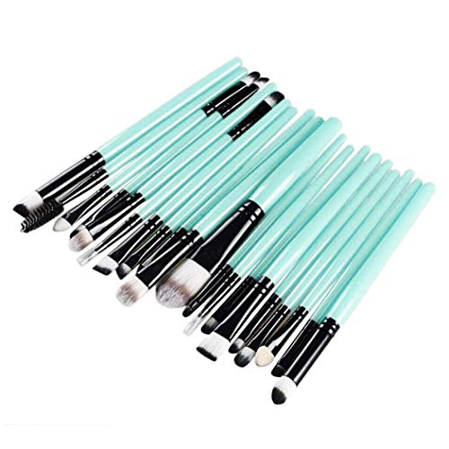 CINIDY 20 pcs Makeup Brush Set tools Make-up Toiletry Kit Wool Make Up Brush Set (Black) - Image 3