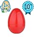 Totem World Jumbo 10-Inch Solid Red Easter Egg - The Perfect Size For Holding Toys, Candy Bars, And Stuffed Animals - Easy To Open, Tough To Break - Great As Party Favors And Easter Basket Stuffers