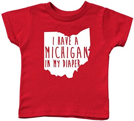 Michigan In My Diaper Baby Ultra Soft Toddler T-Shirt 2T Red