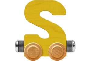 Maple Landmark NameTrains Bright Letter Car S - Made in USA (Yellow)