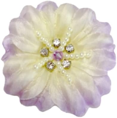Cuteque International Soft Silk Flower 6-Pack Rhinestone Embellishments, Lilac