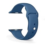 FanTEK 38mm Apple Watch Band S/M, Sports Silicone Replacement Wrist Strap for iWatch Series 1 Series 2, Ocean Blue