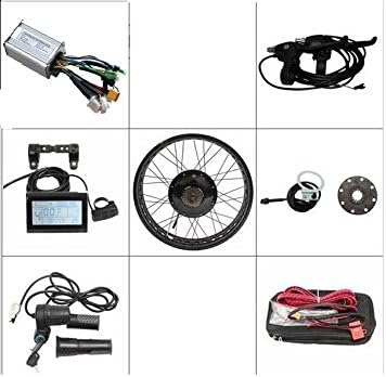 Ebike Kit 36V 1200W/48V 1500W Fat Tire 20-26"Electric Bike Rear Wheel Conversion Kits Wheel Controller LCD Brake Levers Throttle (20 inch )