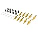 Rolling Gears Aluminum Anodized Spike Motorcycle Fairing Bolts Windscreen Bolts Windshield Screws Set (10 Pieces) Gold