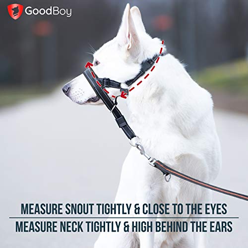 GoodBoy Dog Head Halter with Safety Strap Stops Heavy Pulling On The Leash Padded Headcollar