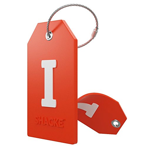 Initial Luggage Tag with Full Privacy Cover and Stainless Steel Loop â€“ (Letter I)