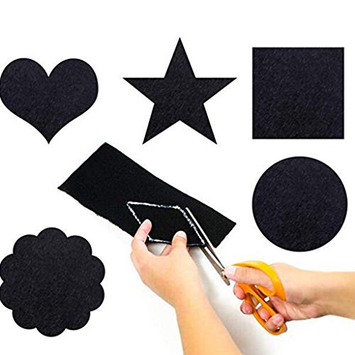  Maonet Black Felt Fabric Adhesive Sheets Multipurpose Velvet Sheet Sticky Glue Back for Art & Crafts Protector Pads (Black) - Thumbnail 2