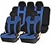UAA SC-102BL Black and Blue Racing Style Universal Car Seat Cover Set