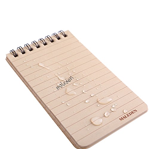 All Weather Spiral Notebooks, MALEDEN Waterproof Steno Notepad Memo Scratch Pads for Outdoor Activities Recording and Tactical Pocket (5PCS)