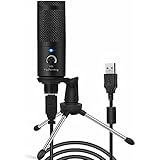 USB Microphone, Piy Painting Recording Microphone, 192kHz/24bit Condenser Mic Compatible with PC Laptop, Plug&Play Computer M