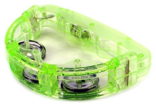 Cool Set of 12 Flashing Light Tambourine Children's Kid's Novelty Toy Noise Maker W/ 3 Light Patterns, Perfect for Party Favors, Goodie Bags (Colors May Vary) Fun with Lights - Thumbnail 3