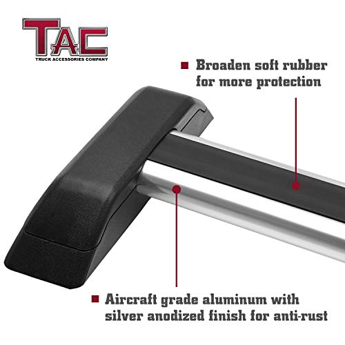 TAC Cross Bars Compatible with 2006-2010 Hummer H3 with Lock System Silver OE Style Aluminum Roof Top Rail Rack Snowboard Kayak Canoe Luggage Carrier