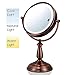 Ovente Dual-Sided Lighted Makeup Mirror with Timer, 8.5 Inch, Battery or Cord Operated, SmartTouch with 3 Light Tones (Cool, Warm, Natural Daylight) 1x/10x Magnification, Antique Copper (MPT85CO1x10x)