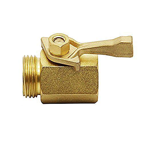 Highmoor Heavy Duty 3/4" Brass Shut Off Valve Garden Hose Thread Connector Water Flow Control 2pcs