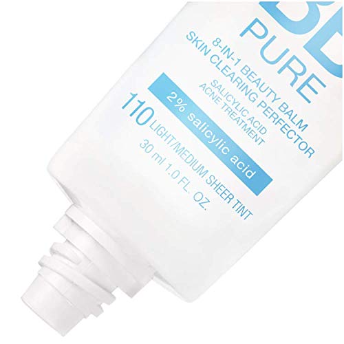 MAYBELLINE DREAM PURE SKIN CLEARING BB CREAM, 8-IN-1 SKIN PERFECTING BEAUTY BALM WITH 2% SALICYLIC ACID, SHEER TINT COVERAGE, OIL-FREE, MEDIUM, 1 COUNT