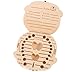 Yonger Baby Tooth Box, Wooden Teeth Save Box Souvenir Box, Milk Teeth Organizer Holder Teeth Wood Case Storage ,1pc (English, Boy)