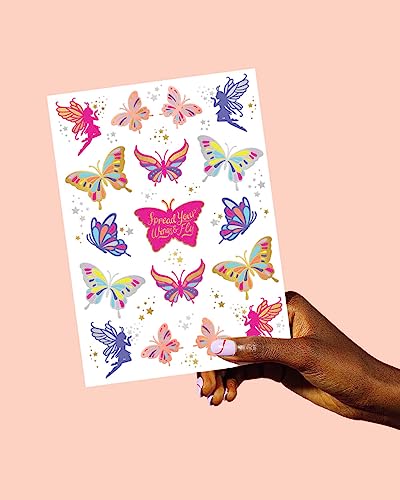 xo, Fetti Butterfly Tattoos for Kids - 34 Glitter styles | Birthday Party Supplies, Butterfly Party Favors + Fairy Decor