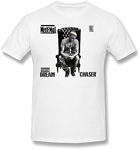 LongRVEA Men's Meek Mill Dream Chaser T Shirts X-Large White