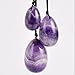 Natural Violet Amethyst Crystal Yoni Egg Set of 3 Jade Egg Massage Stones for Women Kegel Exercise Pelvic Floor Muscles Vaginal Exercise Hidden Gems (Violet Amethyst)