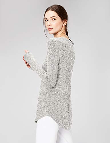 AMAZON ESSENTIALS WOMEN’S SUPERSOFT TERRY REGULAR-FIT LONG-SLEEVE SHIRTTAIL HEM SHIRT (PREVIOUSLY DAILY RITUAL), GREY HEATHER SPACE DYE, MEDIUM
