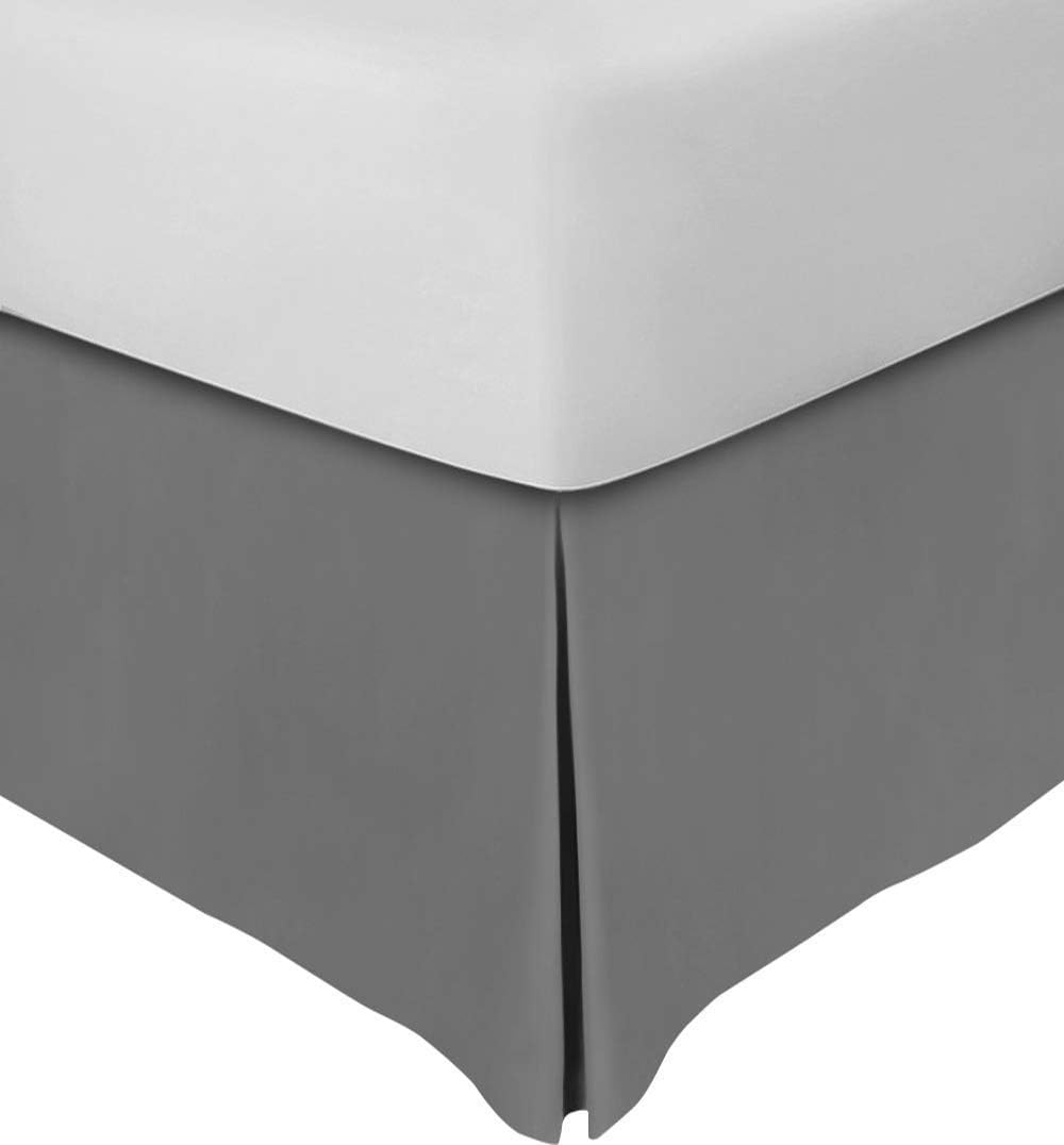 Cotton Delight Bed Skirt Queen Size 100% Natural Cotton 800 Thread Count Premium Tailored Fit 1pc Bedskirt Queen Size 18" Drop Length Grey Solid: Kitchen & Dining