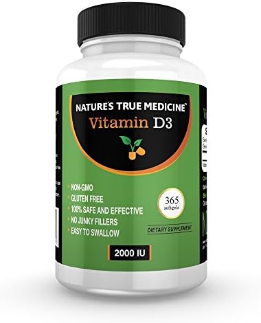 Vitamin D3 2000iu Supplement with Premium Quality Ingredients - High Potency D-3 (365 capsules)
