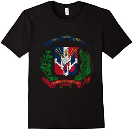 Men's Dominican Coat of Arms Dominican Republic Symbol T-Shirt Medium Black