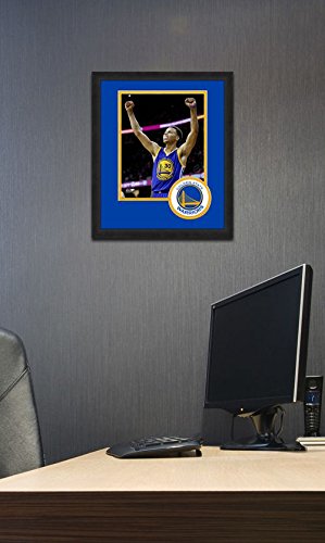 NBA Golden State Warriors 2015 Champs Steph Curry Framed Logo Mat, 13 x 16", Navy